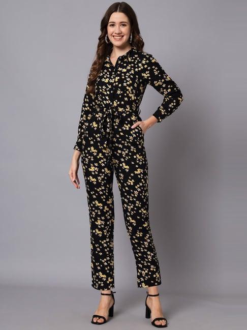 the dry state black floral print jumpsuit