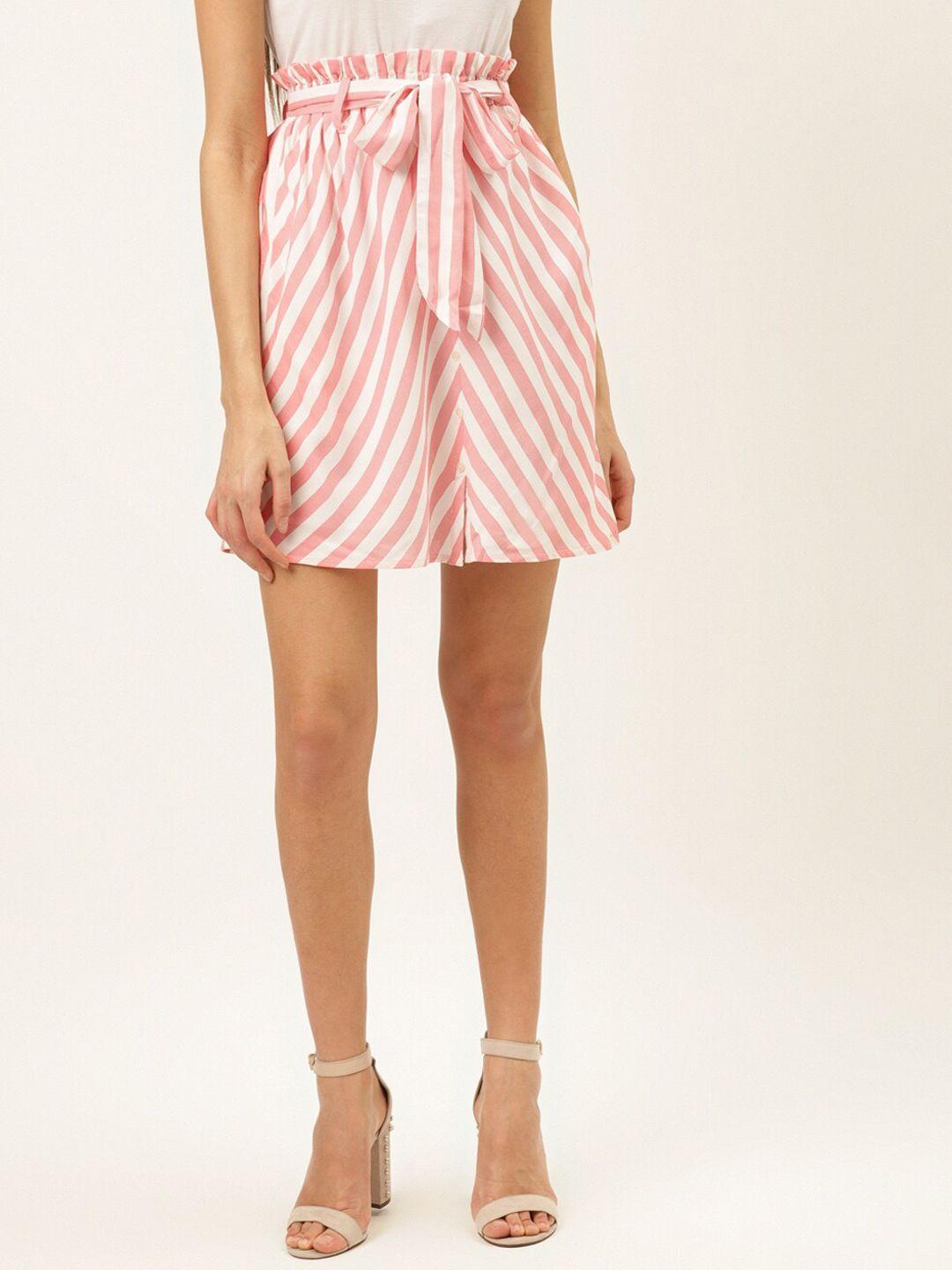 the dry state striped a-line knee length skirt