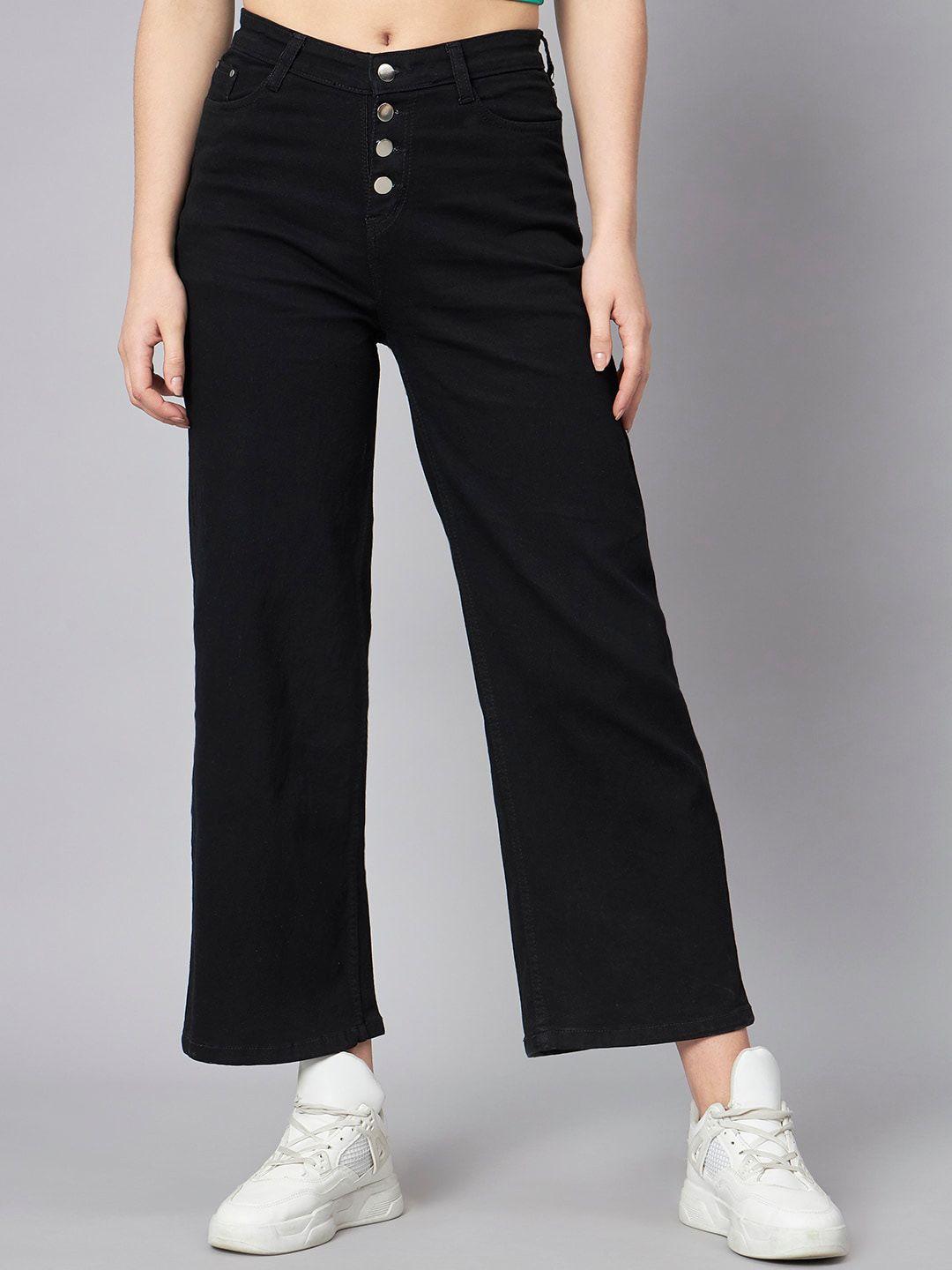 the dry state women black relaxed fit non stretchable cotton jeans
