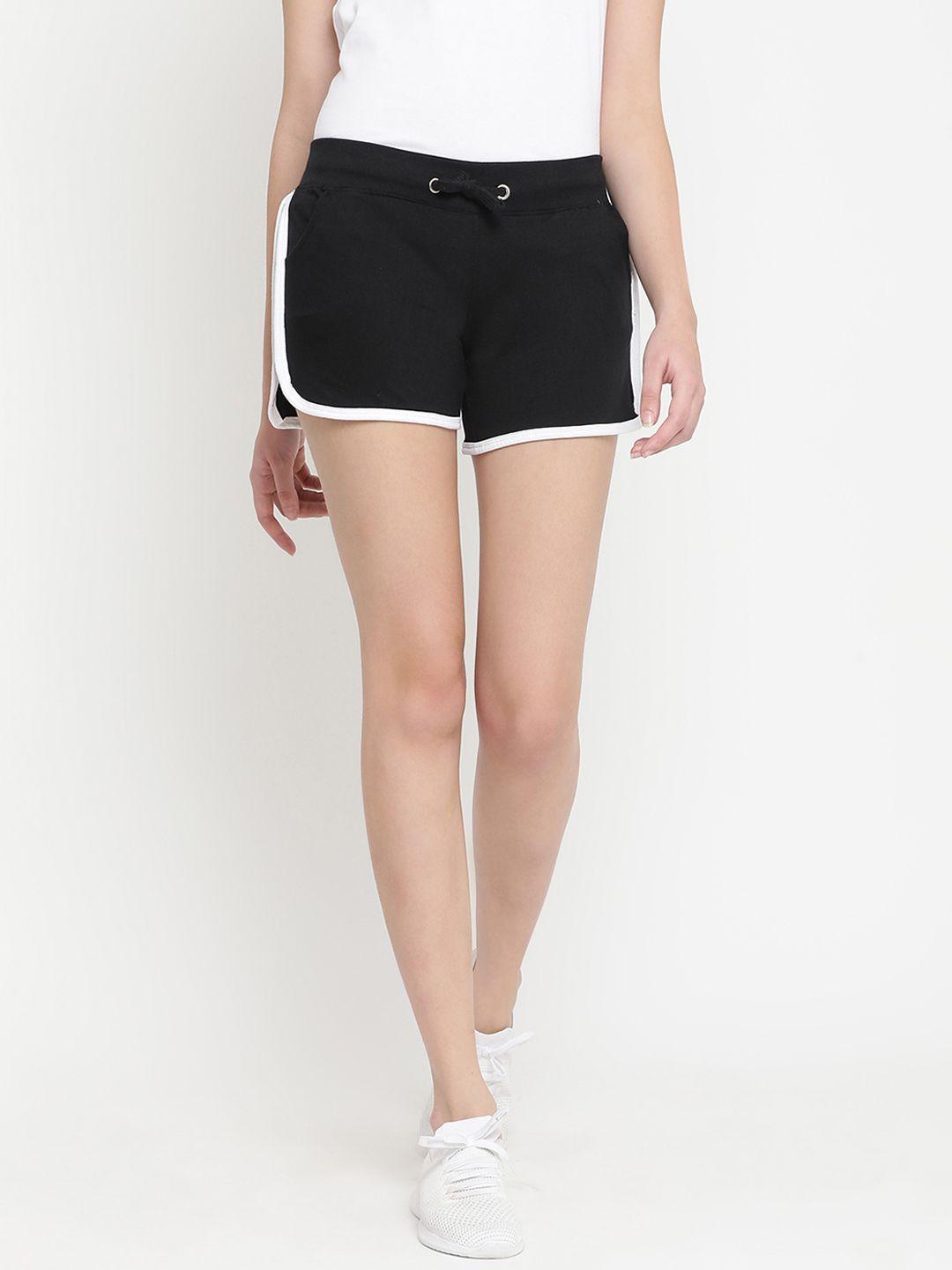 the-dry-state-women-black-solid-slim-fit-regular-shorts