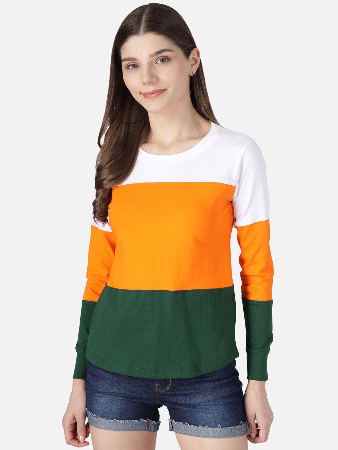 the dry state women multi-colored colourblocked t-shirt