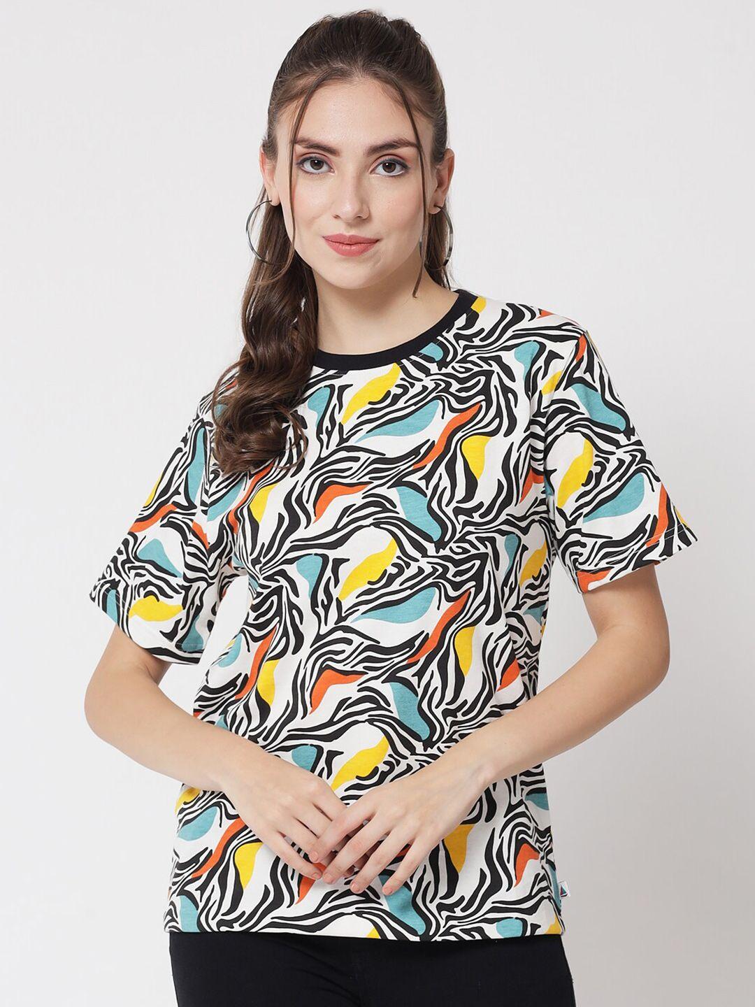 the dry state women multi-coloured printed loose t-shirt