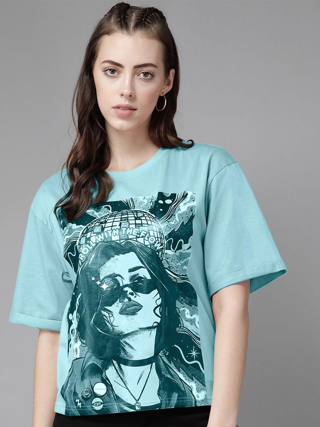 the dry state women printed oversized cotton t-shirt