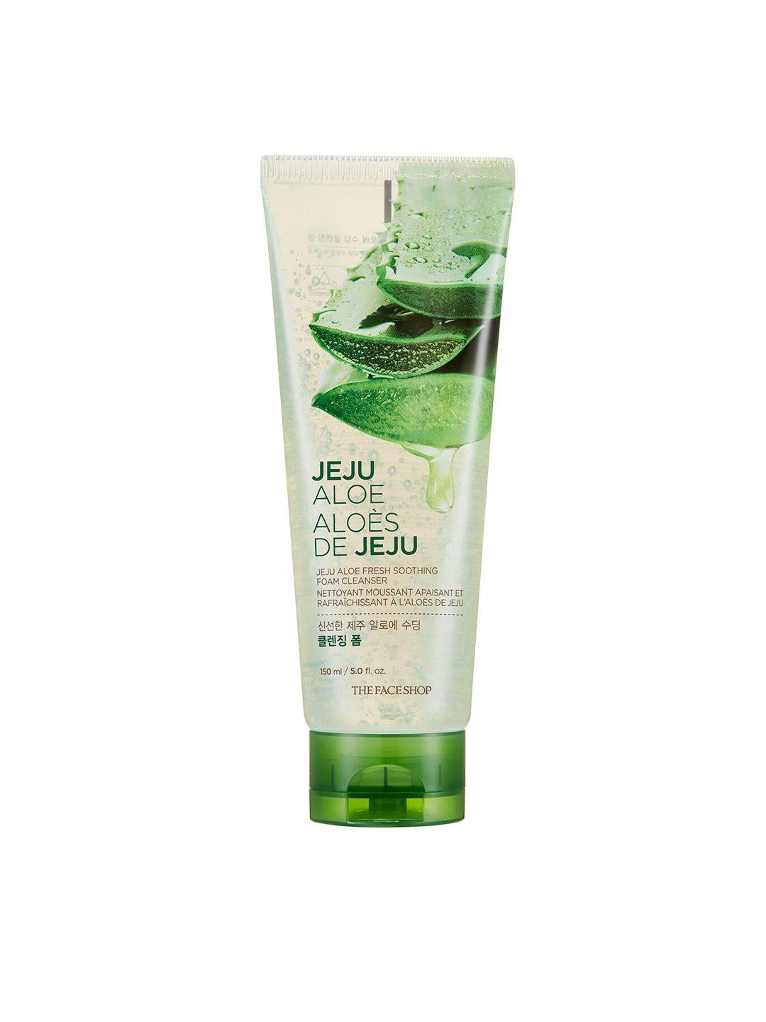 the face shop jeju aloe fresh soothing gel to foam cleanser 150 ml