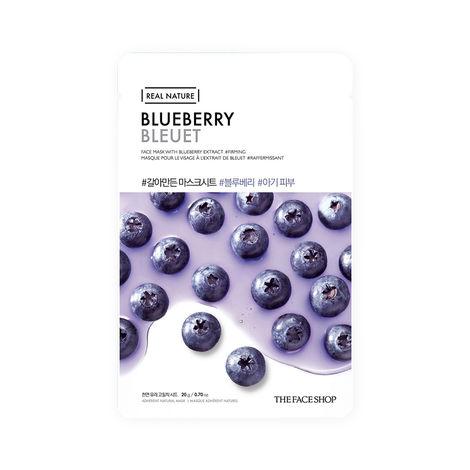 the face shop real nature blueberry face mask (sheet mask 20g)