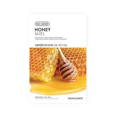 the face shop real nature honey face mask (sheet mask 20g)