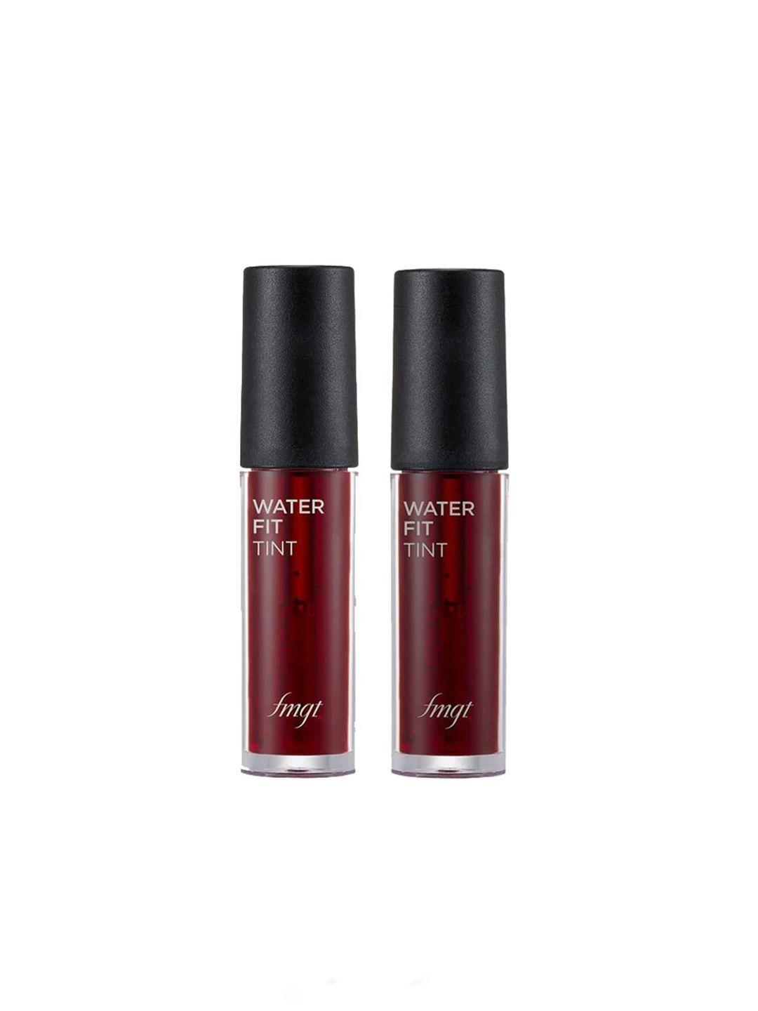 the face shop set of 2 water fit long-lasting lip tint 5g each - cherry kiss & red signal