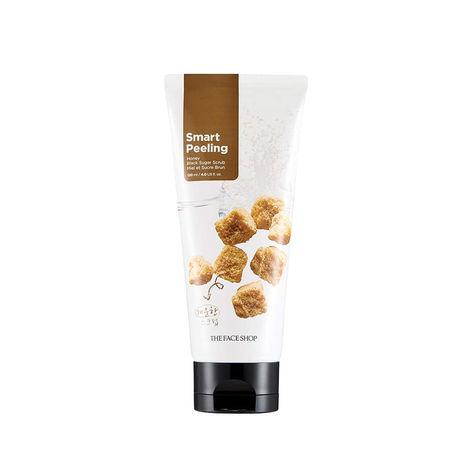 the face shop smart peeling honey black sugar scrub gentle exfoliator for tan removal, whiteheads and blackheads|for normal to oily skin,120ml