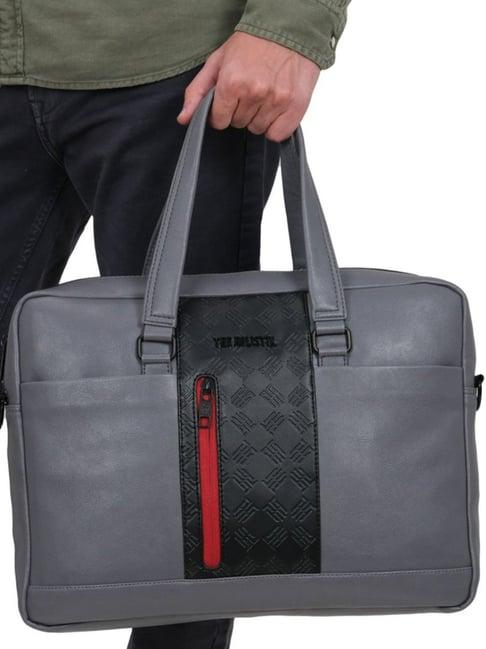 the holistik clever grey & black medium laptop messenger bag - 9.45 inches