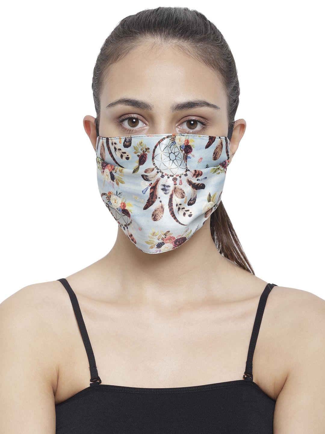 the house of tara unisex blue & brown wrinkle free reusable 3-ply protective outdoor mask