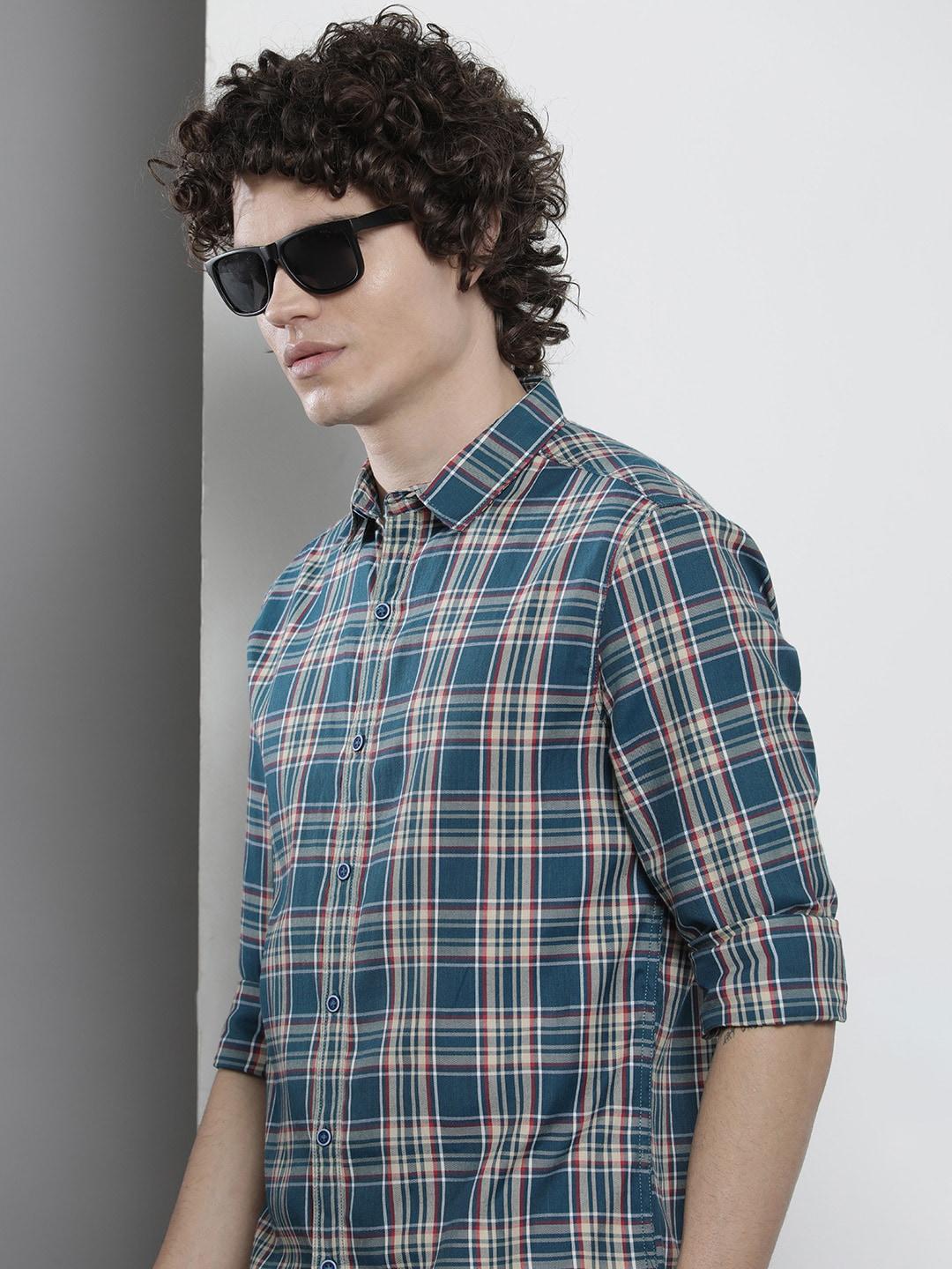 the indian garage co men checked casual shirt