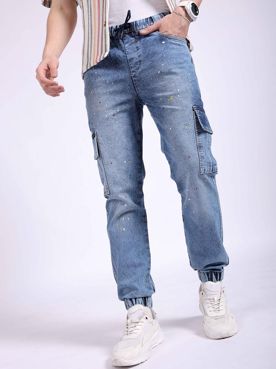 the indian garage co men clean look heavy fade mid rise cotton jeans