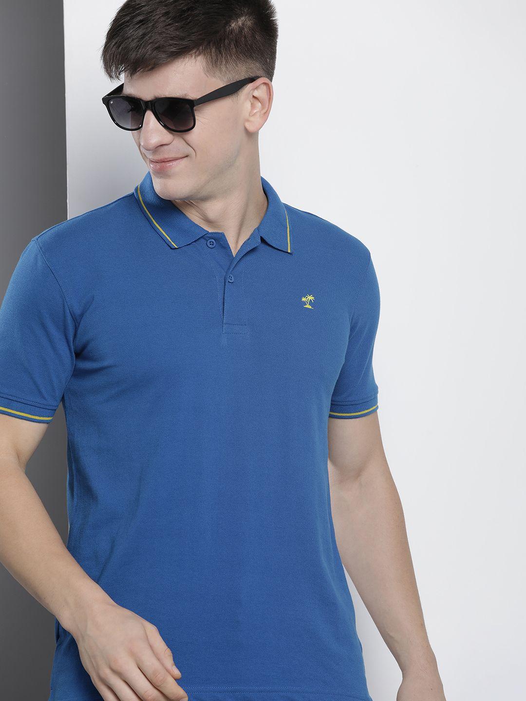 the indian garage co men solid polo collar t-shirt