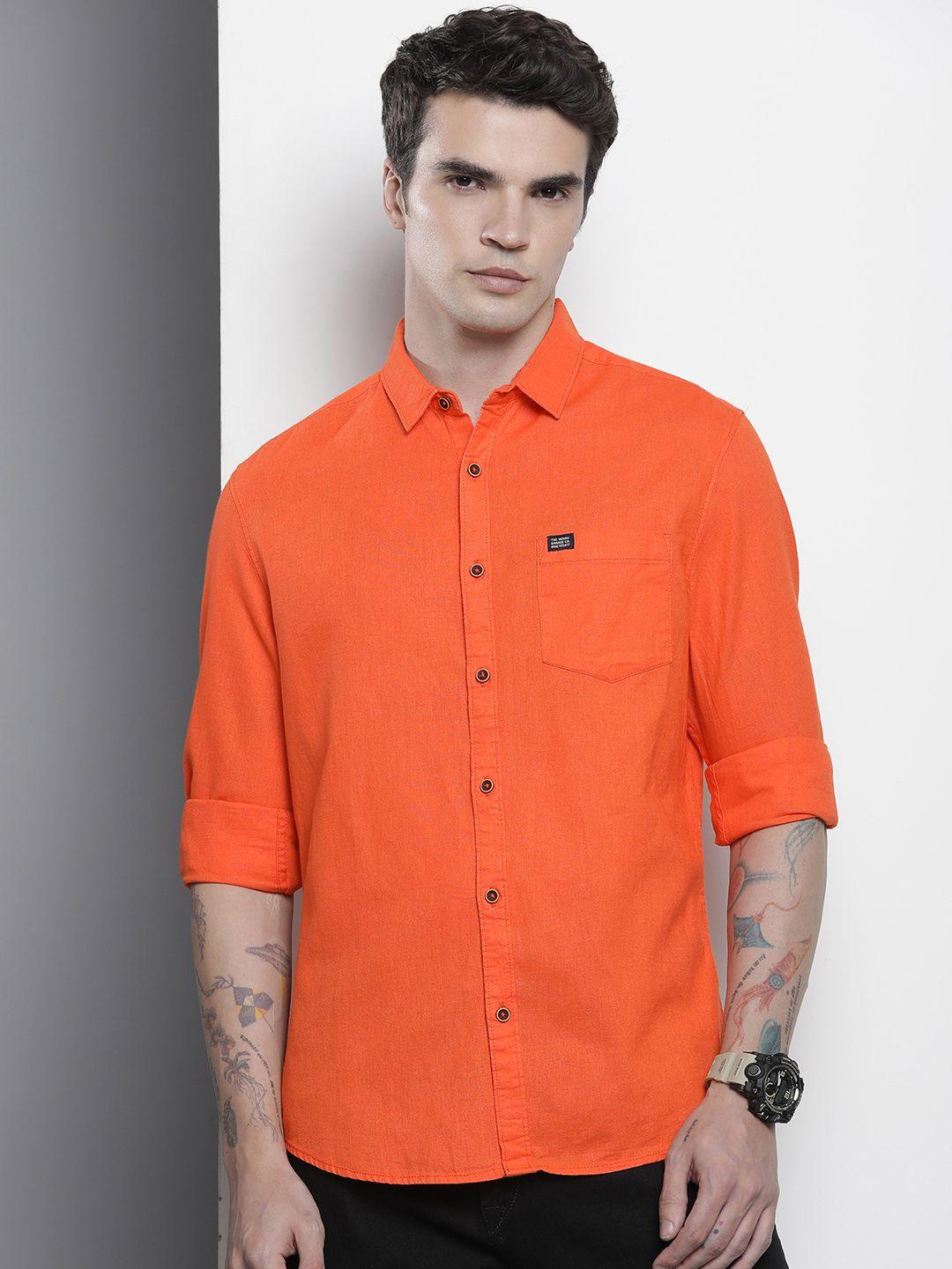 the indian garage co slim fit opaque casual shirt