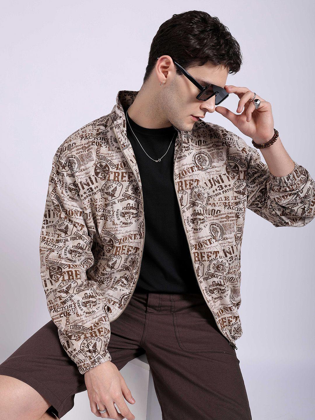 the indian garage co typography printed lightweight bomber jacket