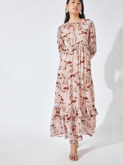 the label life light pink printed gown
