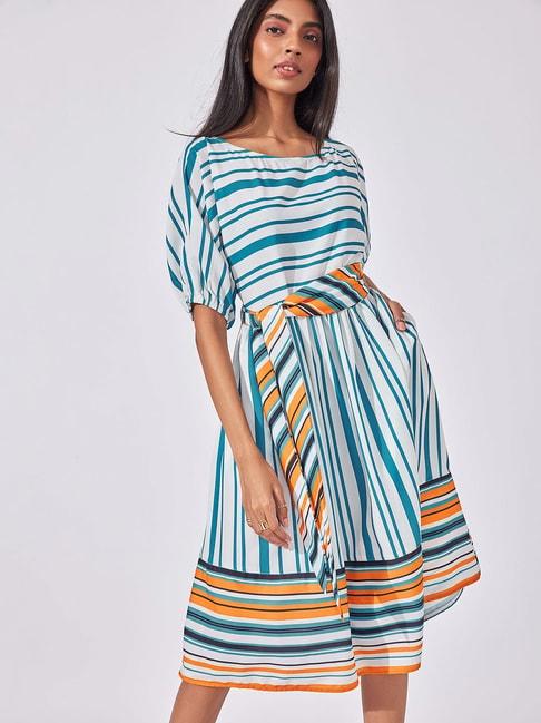 the label life multicolor printed wrap dress