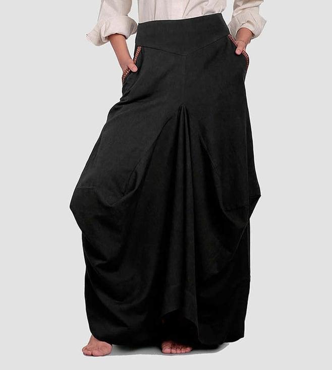 the label untold black akaar drape skirt