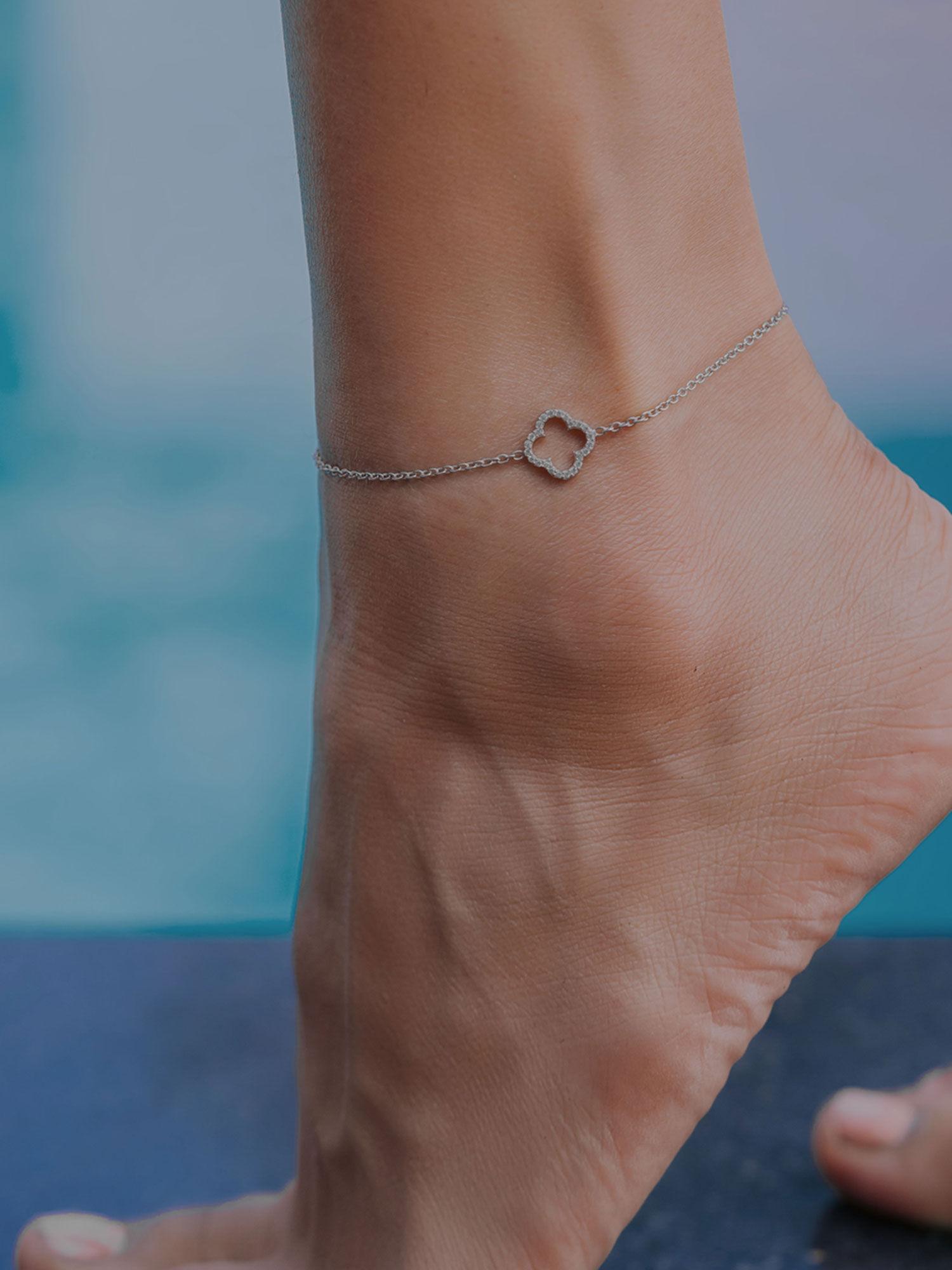 the last leaf anklet in 925 silver