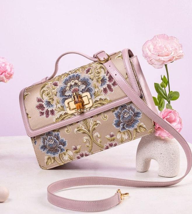 the leather garden lilac glory tulip leather shoulder bag