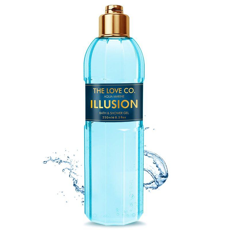 the love co. luxury aqua shower gel, illusion body wash for women and men