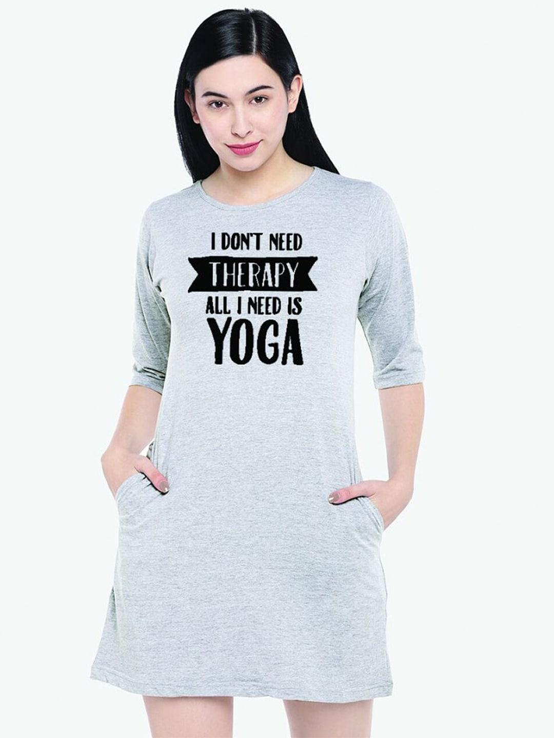 the lugai fashion women grey typography printed cotton t-shirt