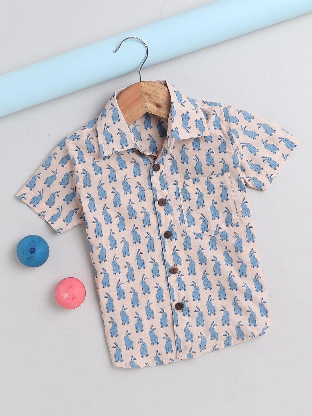 the magic wand boys slim fit conversational opaque printed casual pure cotton shirt