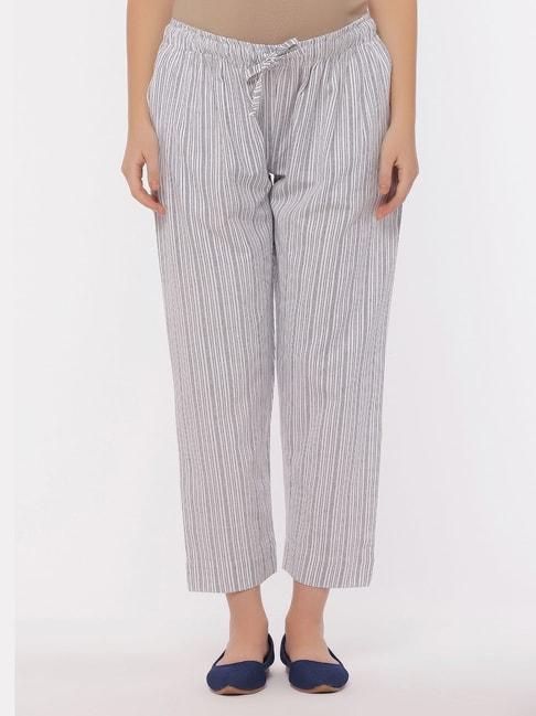 the mom store white striped maternity lounge pants