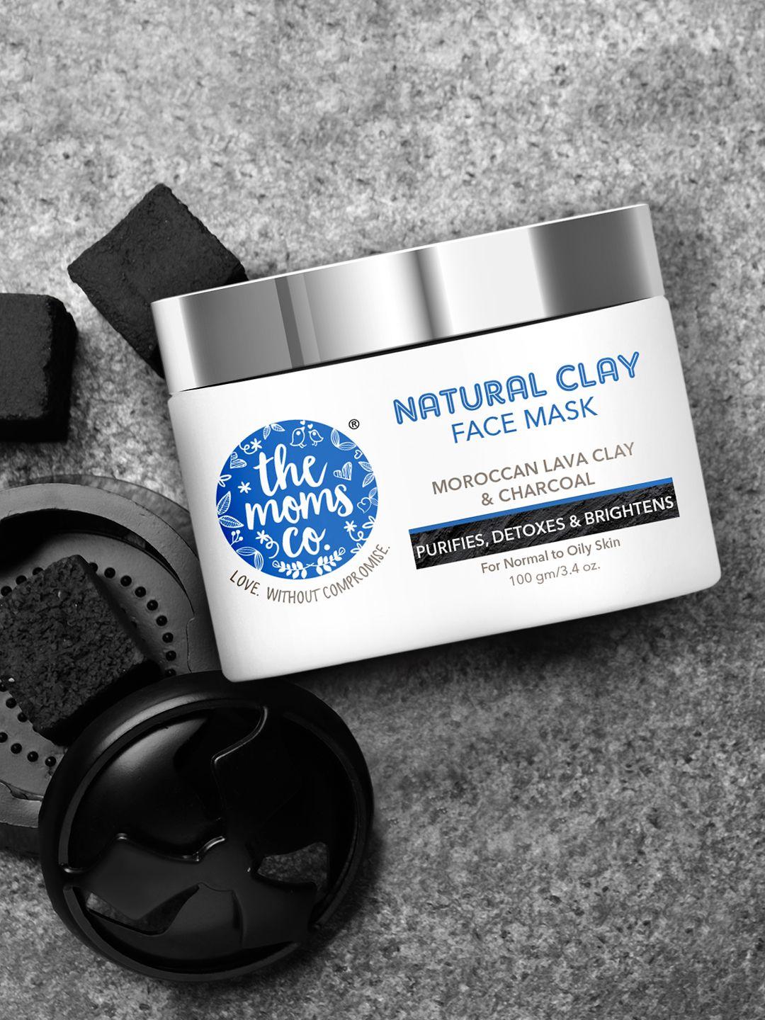 the moms co. natural clay facemask with moroccan clay & charcoal - 100 ml