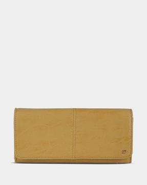the mustard panelled flap-over travel wallet