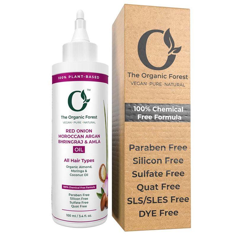 the organic forest 100% chemical-free onion & argan hair oil for women & men