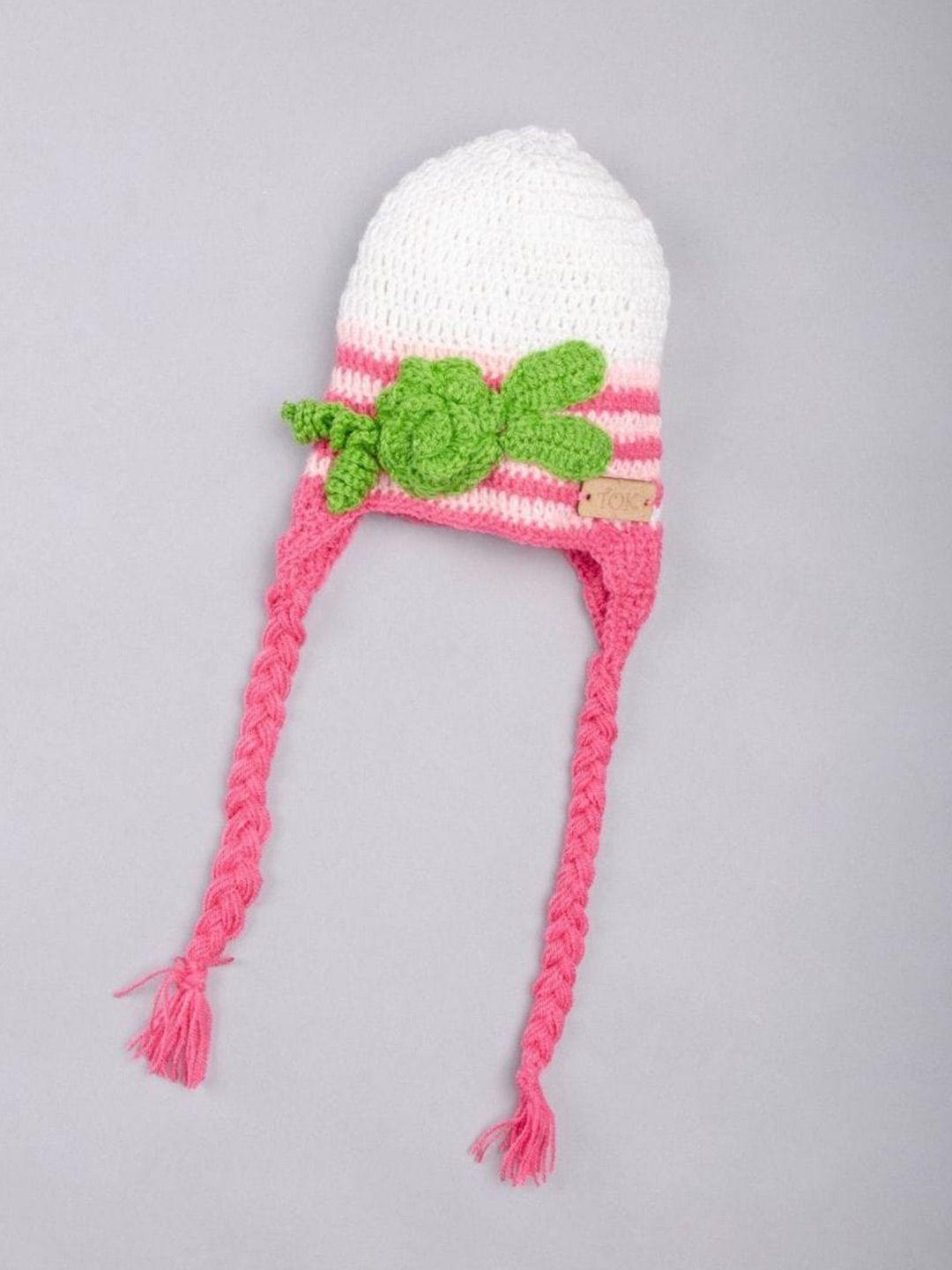 the original knit infant girls self design flower embellished acrylic beanie
