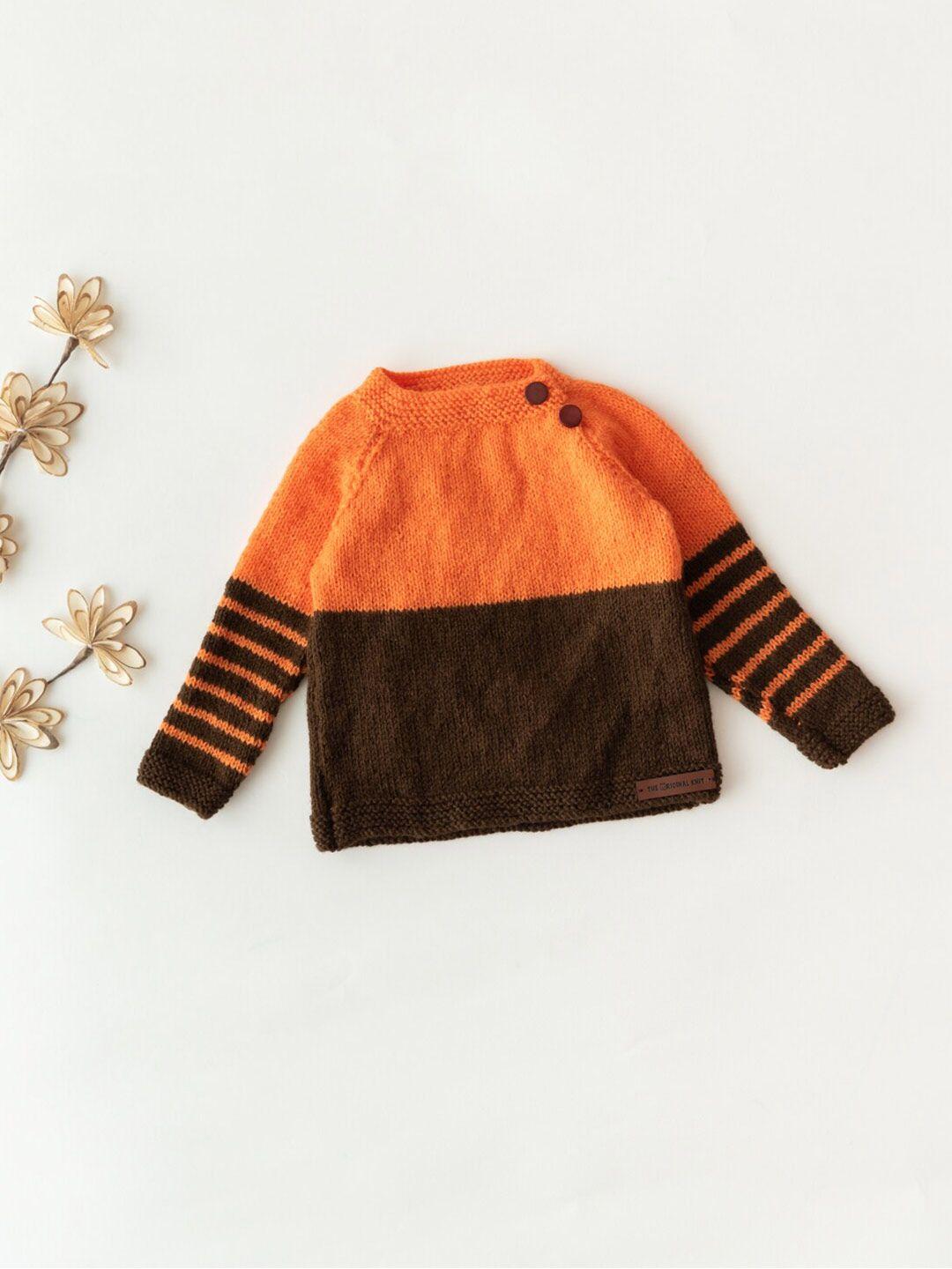 the original knit kids colourblocked longline pullover