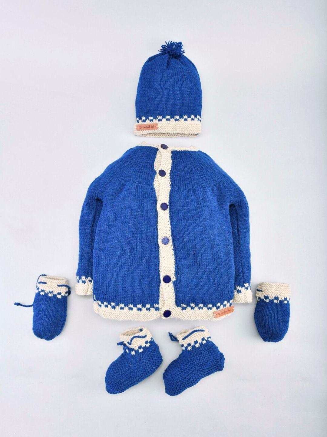 the original knit unisex kids blue & white cardigan