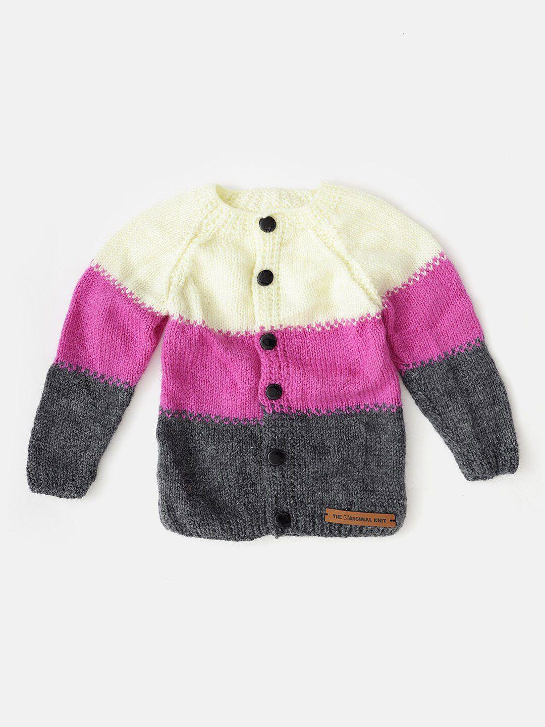 the original knit unisex kids colourblocked longline pullover
