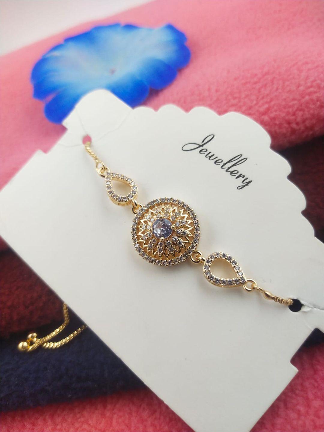 the pari rose gold-plated american diamond studded wraparound bracelet