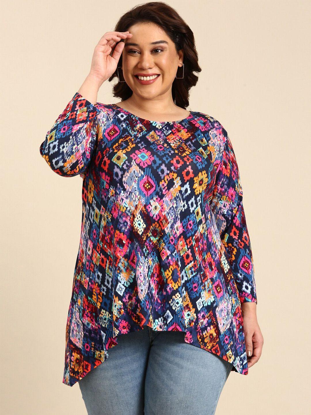 the pink moon multicoloured print top