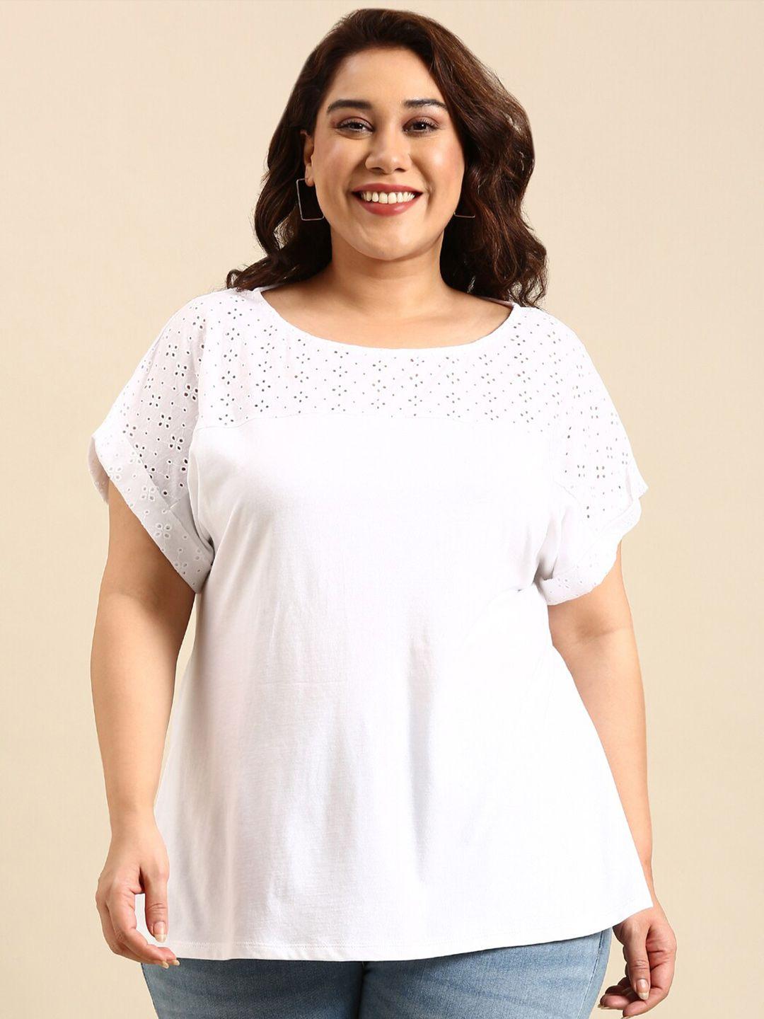the pink moon plus size extended sleeves cotton top
