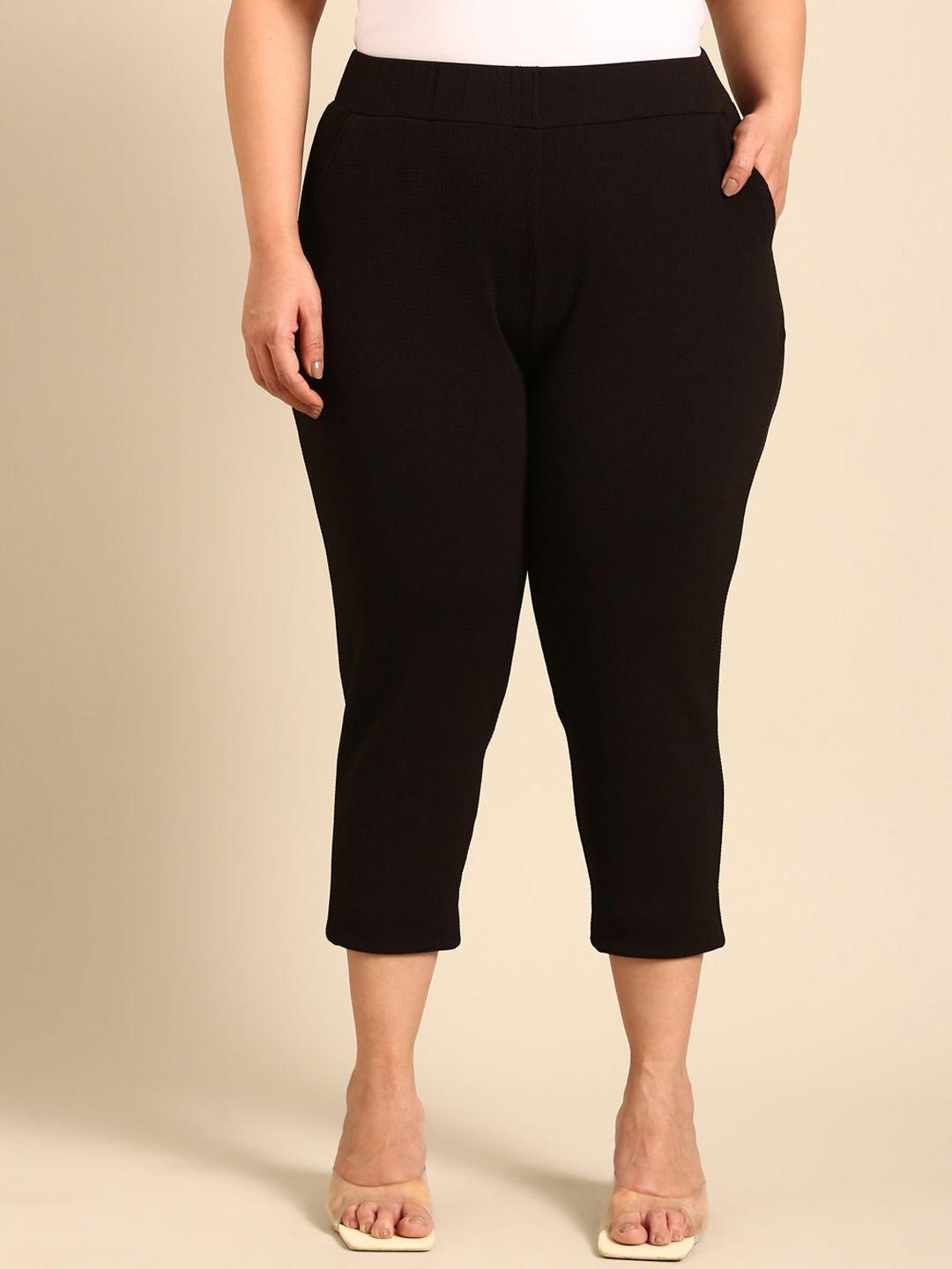 the pink moon women relaxed straight leg high-rise trousers