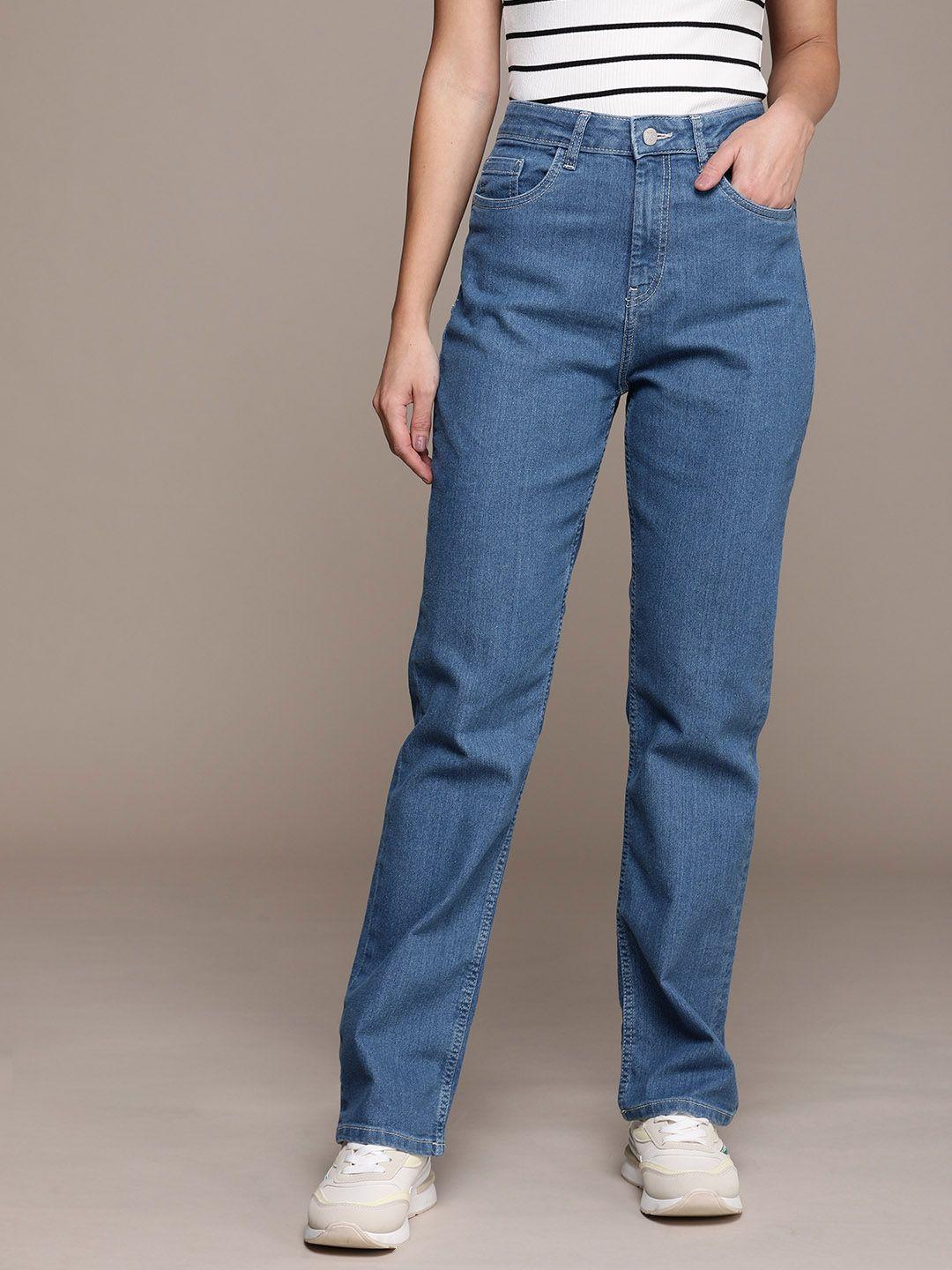 the roadster life co. women straight fit high-rise jeans
