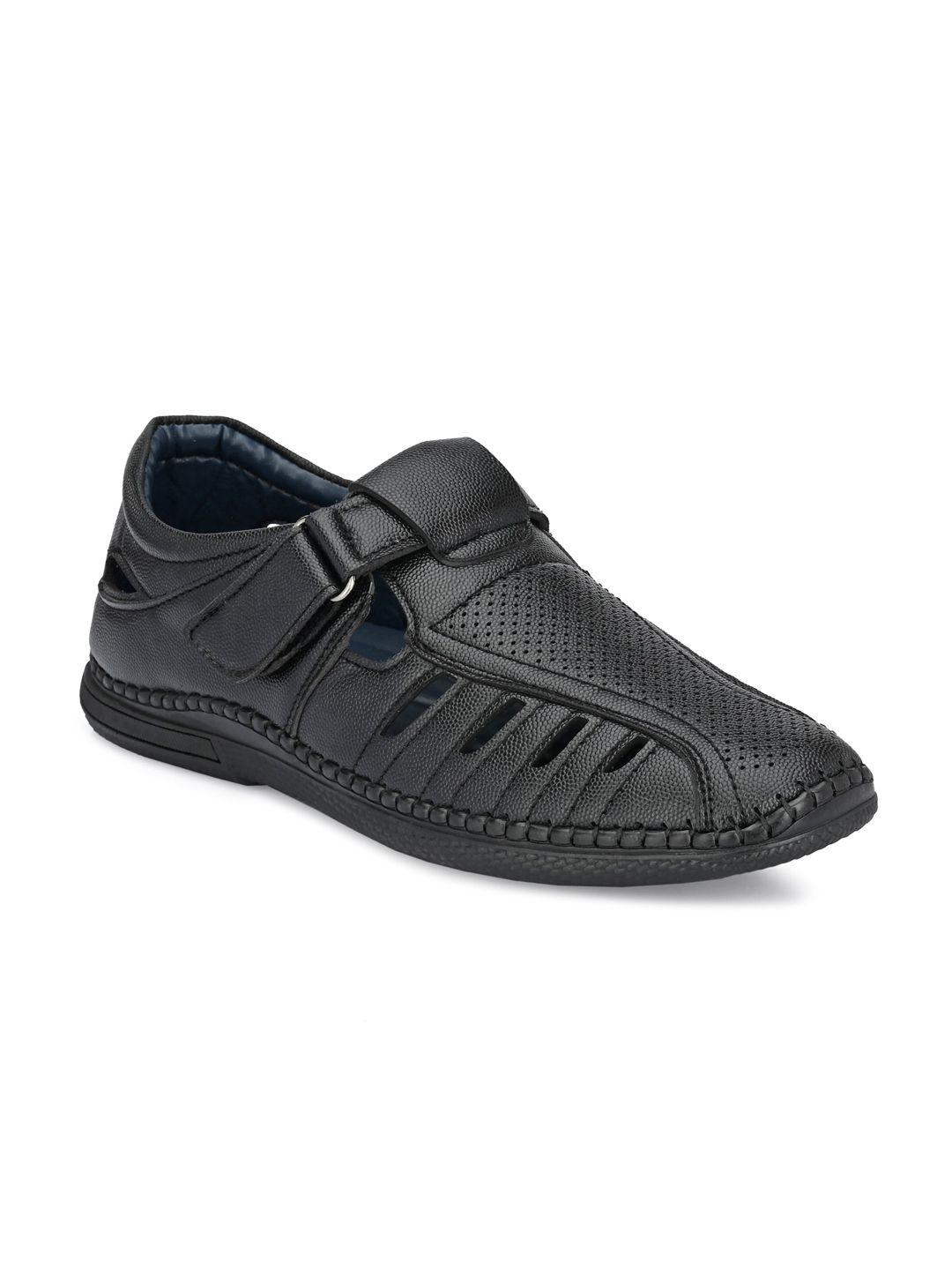 the roadster lifestyle co men black shoe-style sandals
