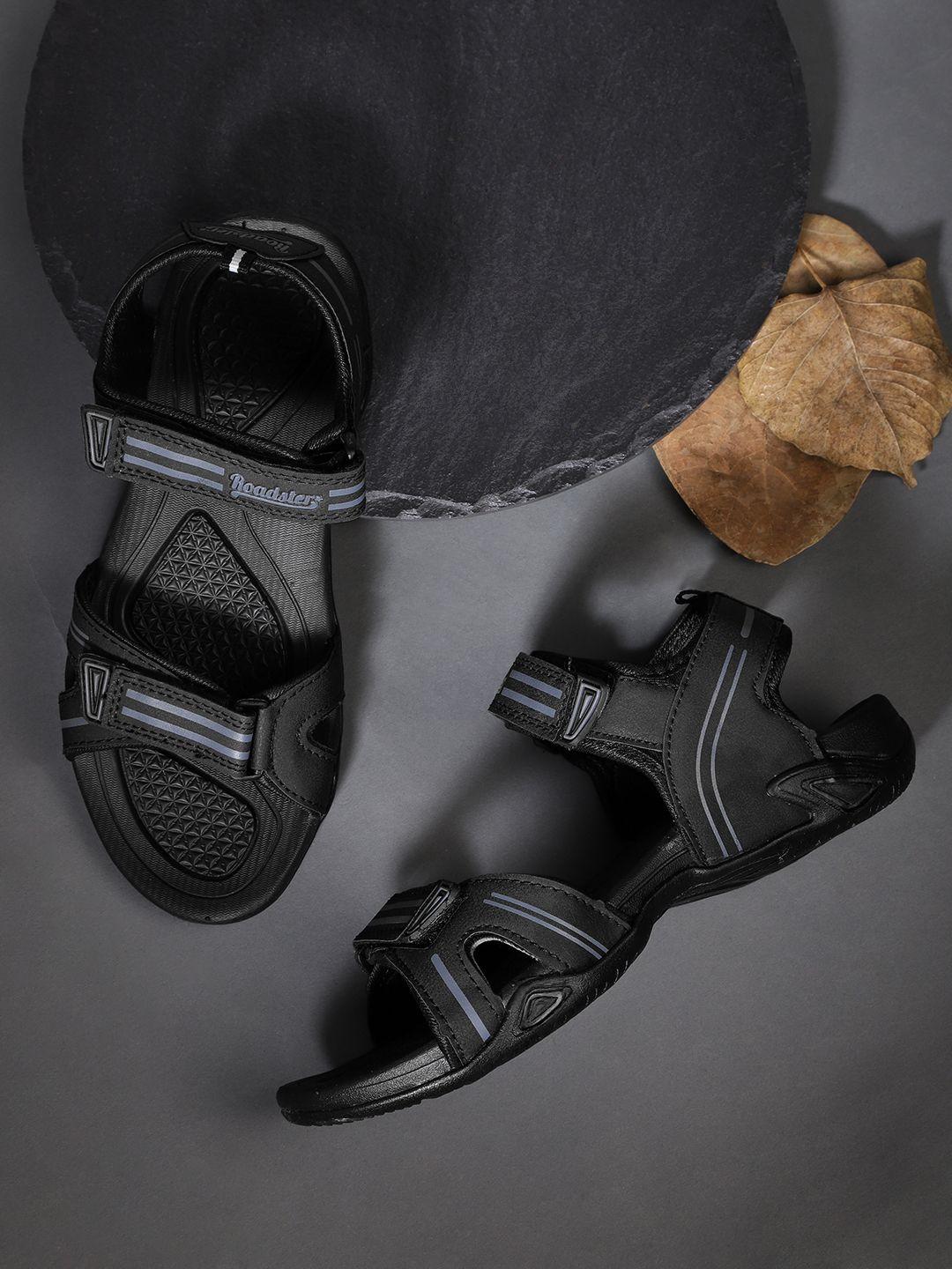 the roadster lifestyle co men black sports sandals