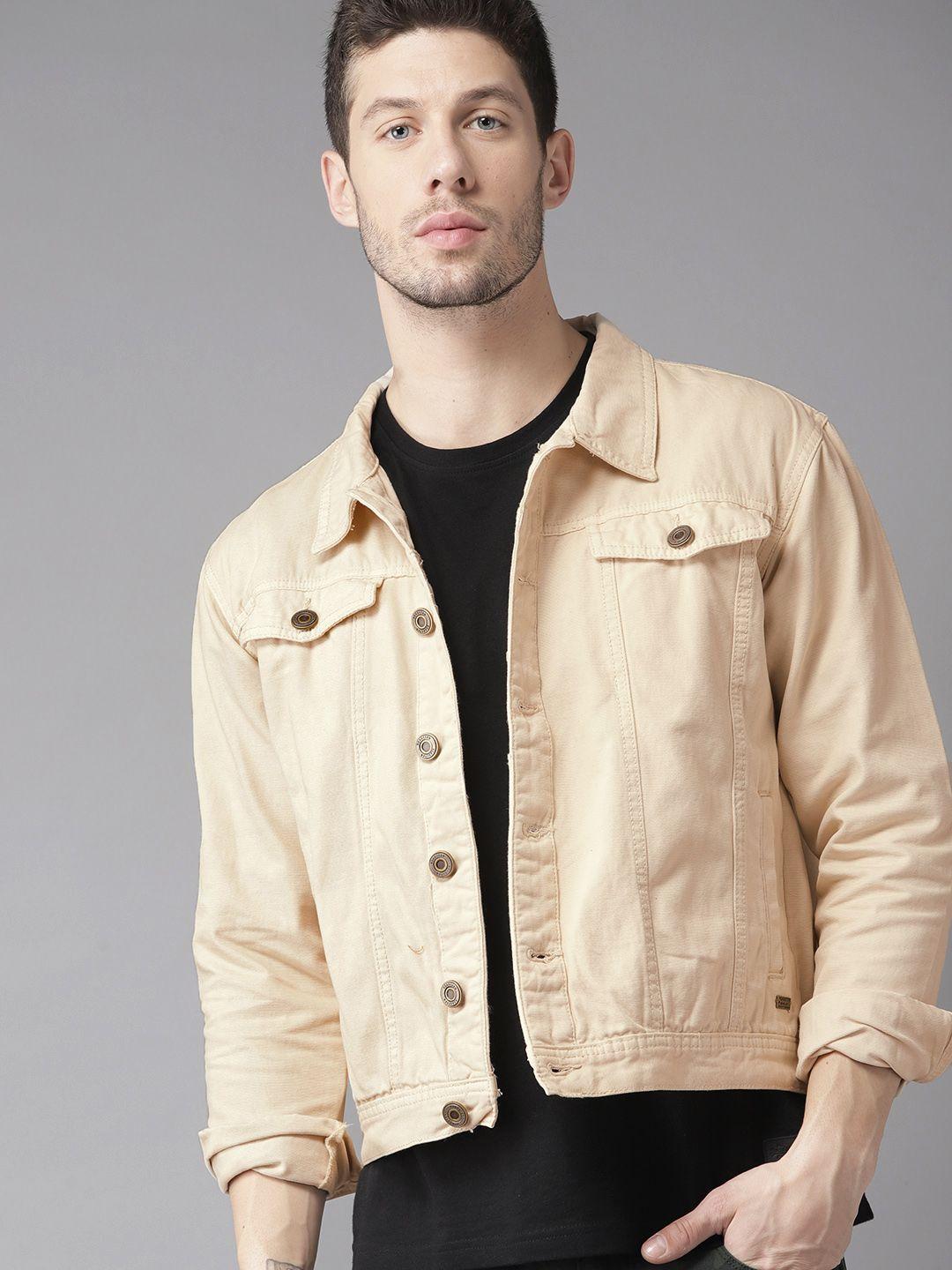 the roadster lifestyle co men cream-coloured solid tailored jacket