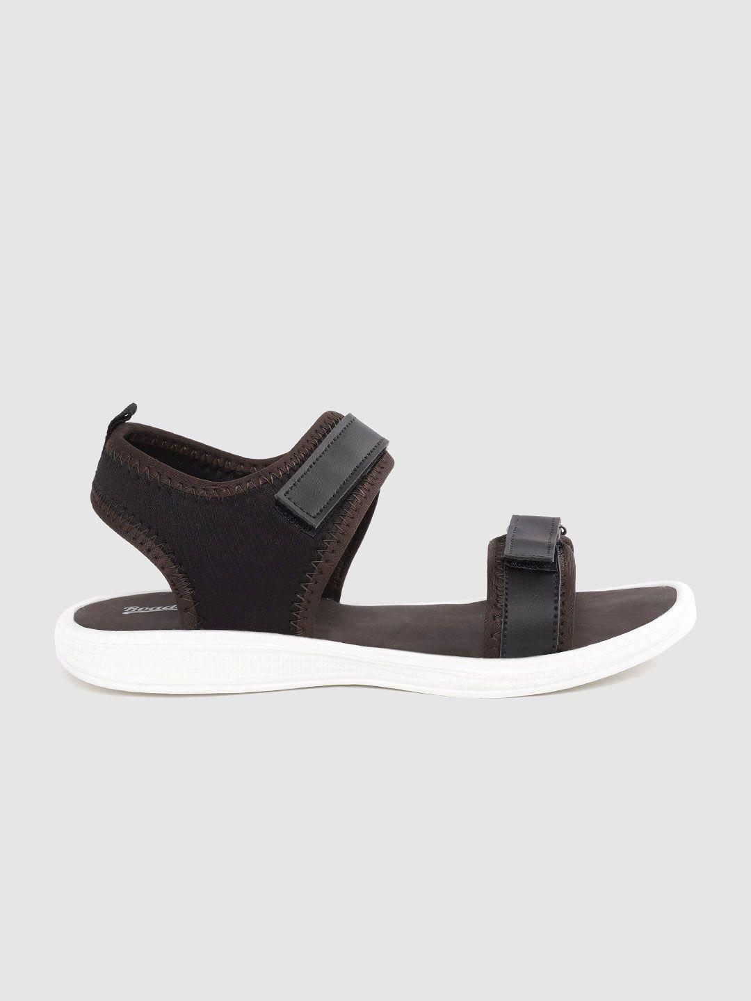 the roadster lifestyle co women black  coffee brown solid sports sandals