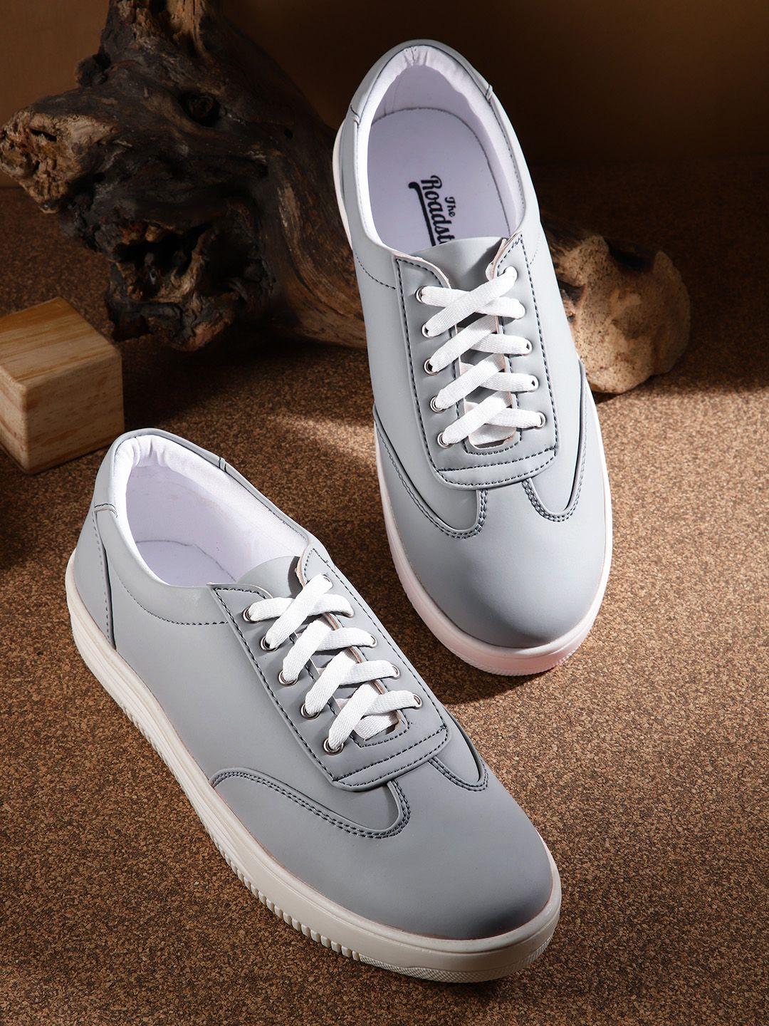 the roadster lifestyle co women grey solid sneakers