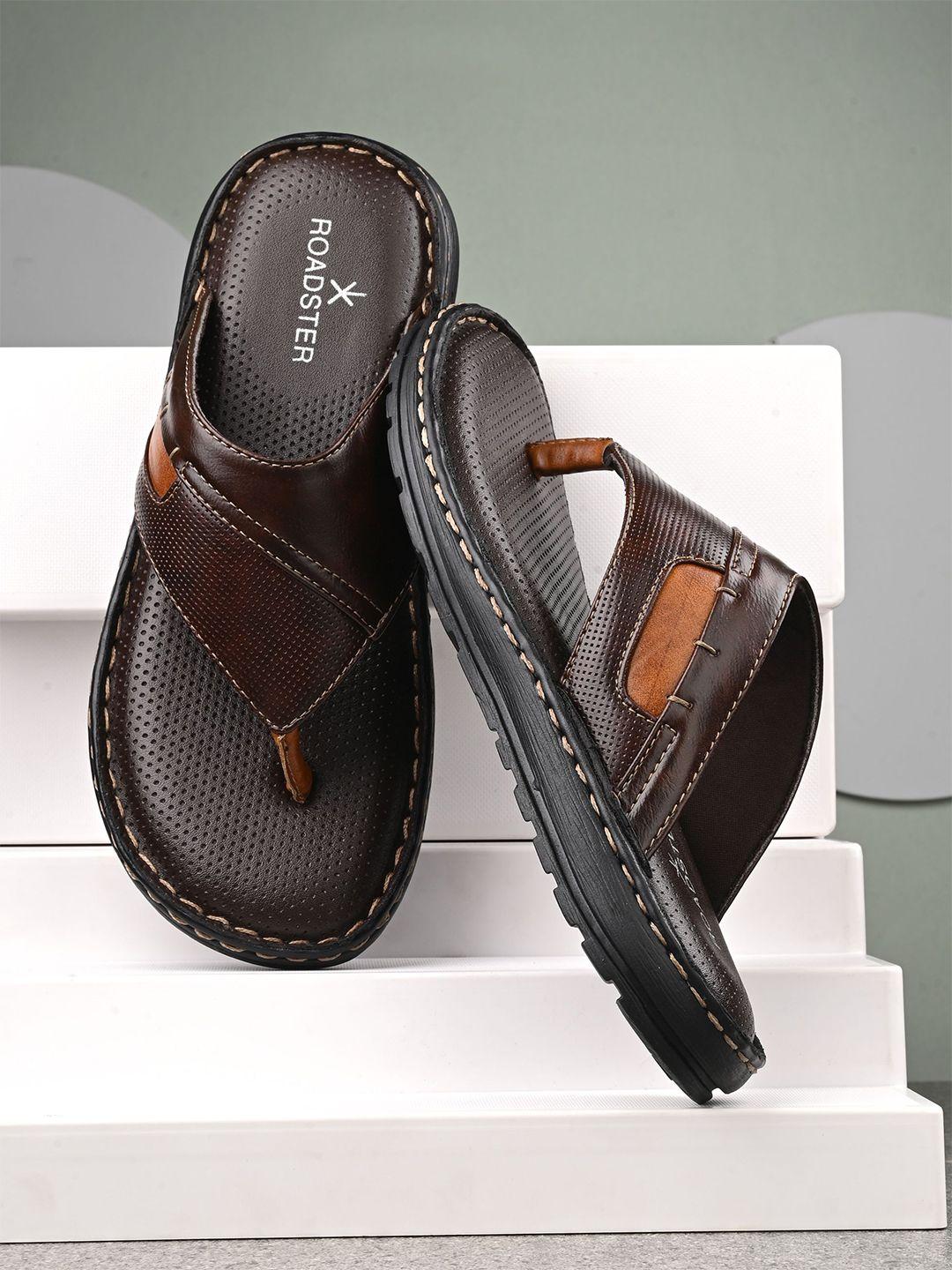 the roadster lifestyle co. brown textured comfort sandals