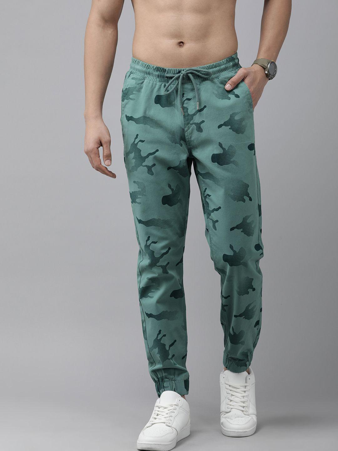 the roadster lifestyle co. men camouflage printed pleated joggers