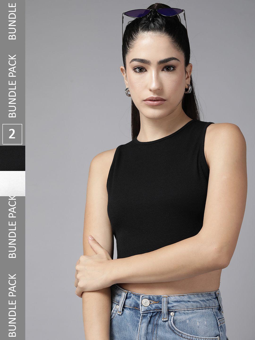 the roadster lifestyle co. pack of 2 ribbed tank crop top