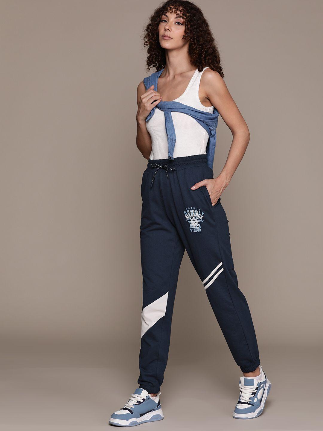 the roadster lifestyle co. re/lax women tapered joggers with striped patch