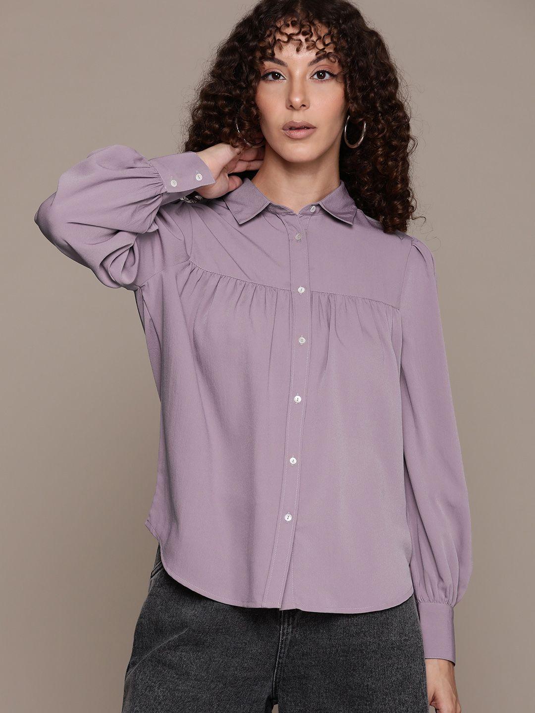 the roadster lifestyle co. solid pleated casual shirt